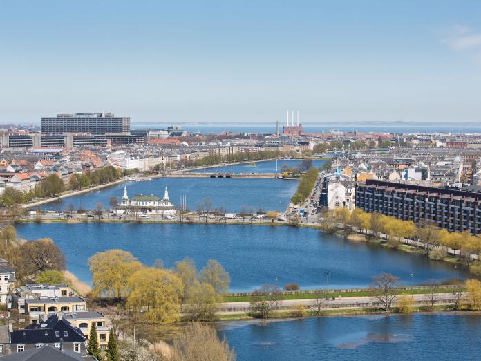 Overview of the city of Copenhagen seen from above